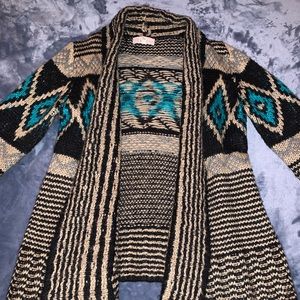 Blue Black and Tan cardigan size medium